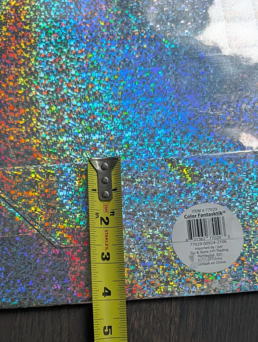 Color Fantasktik Holographic Silver Medium Paper Gift Bag 18x13x5